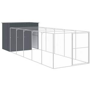 Antracita 84,3 "x 260,2" x 71,3 "Casa de perro de acero galvanizado con casas y muebles para mascotas - Product Image 2