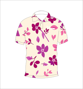 Polo Personalizado con Estampado Floral Botánico Rosa, Transpirable, Ligero, para Equipos de Golf, Manga Corta, Sublimado - Product Image 3