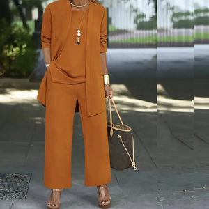 Conjuntos de tres piezas de algodón transpirable para mujer Conjuntos de mujer moda transpirable informal Conjuntos de tres piezas de algodón para mujer de Pakistán - Product Image 4