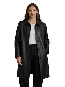 OEM Women's XL Plus Size <b>Leather</b> Jacket Long Slim Fit Fashionable Versatile Motorcycle Coat Cotton Filling for Autumn Winter - Product Image 5