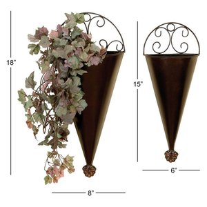 Decorative White Flower <b>Pot</b> Set 3-Bucket Plant Container with Rectangular Saucer Triple Galvanized Iron <b>Pots</b> for <b>Kitchen</b> <b>Herbs</b> - Product Image 4