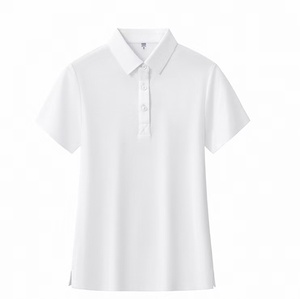 Polo de Algodón 2026 Unisex, Liso, con 3 Botones, Manga Corta, Camiseta Polo para Mujer, de Calidad, Casual, Holgada, Básica - Product Image 1