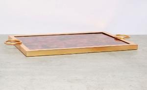 Bandeja Rectangular de Metal Plateado con Asas, Plato Decorativo Texturizado para Servir Alimentos, para Hogar, Hotel, Restaurante, Bodas y Fiestas - Product Image 3