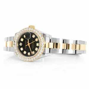 Luxury Moissanite <b>Diamond</b> <b>Watch</b> Black Dial Two Tone Gold Silver Automatic Mechanical Stainless Steel Hip Hop Wristwatch - Product Image 3