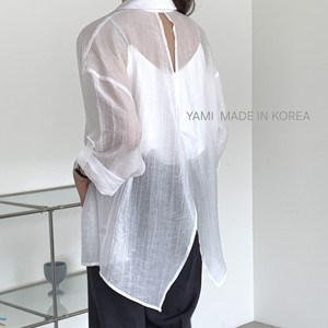 Camicetta da Donna in Chiffon Made in Korea, Vestibilità Ampia con Colletto, Maniche Arrotolabili e Dettaglio Ritorto sul Retro, Fresca per l'Estate in Rayon - Product Image 4