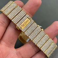 Montre de luxe carrée en diamant Raj Gems, affichage analogique de la date, unisexe, 40 mm, mécanique, acier inoxydable, fermoir papillon de haute qualité