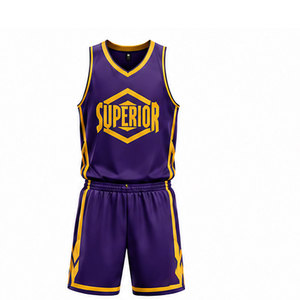 Maillot et short de basketball personnalisés en tissu polyester premium avec technologie de séchage rapide et graphismes d'équipe vibrants - Product Image 1