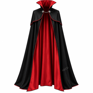 Capa de Vampiro Personalizada al por Mayor, Capa Gótica de Drácula de Longitud Completa, Negra y Roja, Disfraz de Cosplay para Halloween - Product Image 2