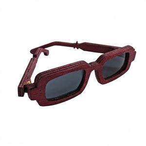 Custom Logo Wood <b>Sunglasses</b> Polarized <b>Blue</b> Lens Eco-Friendly Handmade Bamboo Eyewear Retro Square Wooden Frame Glasses Wholesale - Product Image 2