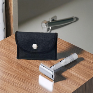 Maquinilla de afeitar de seguridad de doble filo PERLA para hombre con hoja de acero inoxidable para afeitar - Product Image 3