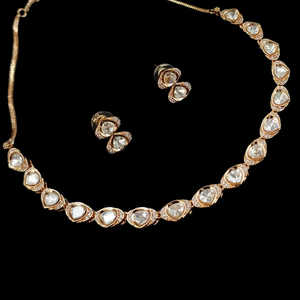 Polki <b>Kundan</b> Stone Necklace Set Gold-Plated Fine <b>Jewelry</b> 13111173WH - Product Image 1
