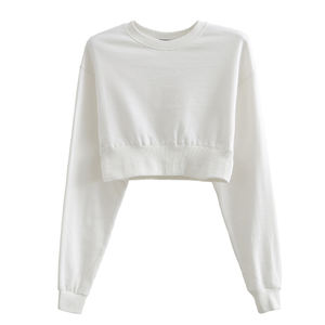 Sudadera con Capucha Oversize Personalizada de Manga Larga para Mujer, Top Corto Deportivo con Capucha, Sudadera Corta para Mujer - Product Image 5