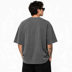 เสื้อยืดฮาโลวีนผู้ชายทรงโอเวอร์ไซส์ สีเทา ผ้าฝ้าย พิมพ์ลายฟักทอง หลุมศพ ค้างคาว ปราสาท แขนสั้น สไตล์ลำลอง โกธิค สตรีทแวร์ - Product Image 4