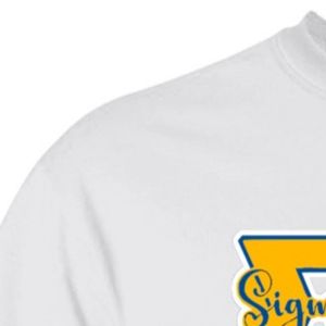 T-shirt graphique Sigma Gamma Rho blanc à manches courtes, impression sérigraphiée, vêtement de sororité personnalisé, haut décontracté à lettres grecques - Product Image 5