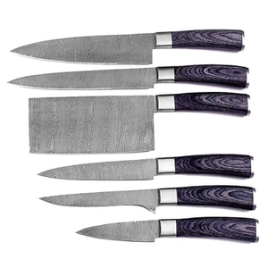 Custom Hand Forged Japanese Style Damascus Steel Chef <b>Knife</b> <b>Set</b> Pakka Wood Handle Eco-Friendly 5 Pcs <b>Sharp</b> Blade Kitchen Use - Product Image 2