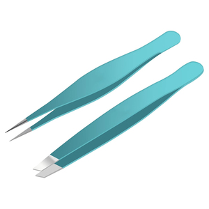Pince à épiler pour sourcils OEM ODM en gros, couleur personnalisée, pointe inclinée, pince à épiler pour le modelage des sourcils, pince à épiler pour sourcils et lèvres de 4 pouces - Product Image 1