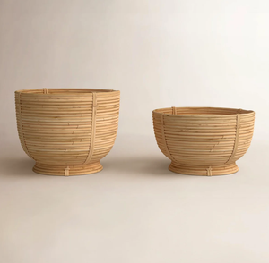 Ensemble de paniers à plantes en rotin naturel faits à la main, couvre-pots tissés, paniers décoratifs pour la maison et le jardin - Product Image 1