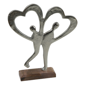 Diseño de Corazón en Metal Plateado para Decoración Navideña y Festiva del Hogar - Product Image 1