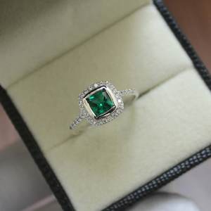 Handmade <b>Emerald</b> <b>Ring</b> S925 Sterling <b>Silver</b> Gemstone <b>Ring</b> Elegant Fine Jewelry Gift For Her Women Statement <b>Ring</b> - Product Image 5