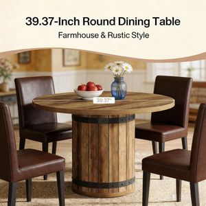 Mesa de Comedor Sólida Ovalada, Muebles de Comedor con Patrón Rectangular Hechos de Piedra Sinterizada, Material de Mármol - Product Image 5