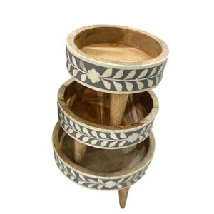 ขาตั้งเค้กทรงกลมทำมือจากกระดูกและมุก สำหรับโต๊ะอาหารในเทศกาลรอมฎอนที่หรูหรา และเป็นของขวัญในวันอีด - Product Image 3