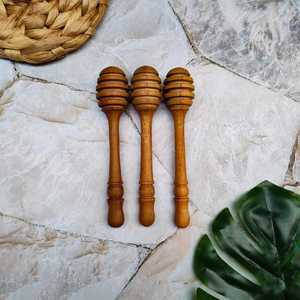 Sustainable Wooden Honey Dipper Stick Natural Honey Stirring <b>Spoon</b> Wood Honey Drizzler for Tea Coffee and Desserts - Product Image 5