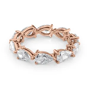 แหวนเพชรโอเวลเล่ เพียร์ อีสต์ เวสต์ แล็บกรอว์น ไดมอนด์ อีเทอร์นิตี้ ริง ได้รับการรับรองจาก IGI - Product Image 4