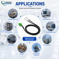 Harness Kabel Konektor Hijau 4-Pin Bersertifikasi Weisheng IATF16949, Perakitan Kabel Kontrol Industri 22AWG