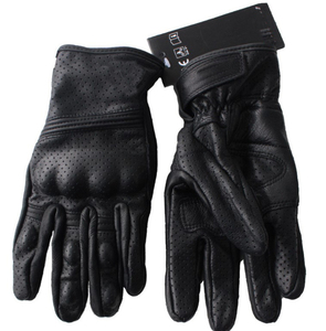 Gants de moto en cuir véritable à doigts entiers pour hommes, faible MOQ, personnalisables, coupe-vent et respirants - Product Image 2