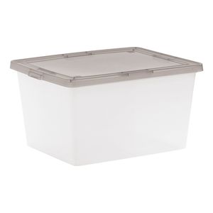 Bacs de rangement en plastique de 24,5 Qt avec couvercles, empilables, lot de 6 - Product Image 3