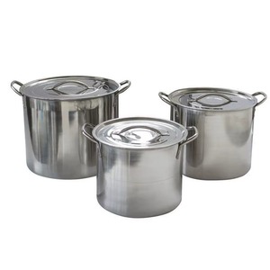 Olla de Acero Inoxidable con Tapa, 33 cm, Redonda, Diseño Minimalista y Duradero, Solo Lavar a Mano - Product Image 3