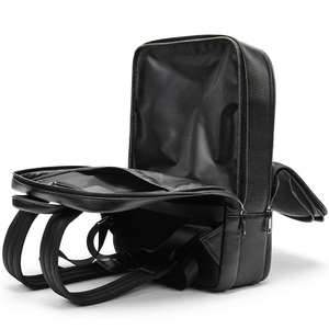 Genuine Leather <b>Backpack</b> <b>Convertible</b> Minimalist Zipper Closure Anti-Theft Computer Interlayer for Business Male 20-35Litre - Product Image 2