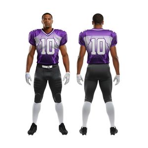Uniformes de Fútbol Americano Deportivos con Sublimación en Degradado Vertical Azul Hielo y Blanco, con Bolsillos Integrados y Protección - Product Image 6