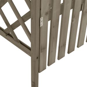 Pérgola de madera maciza gris de 45,7 "x 15,7" x 80,3 "con puerta Gazebo y pabellón - Product Image 5