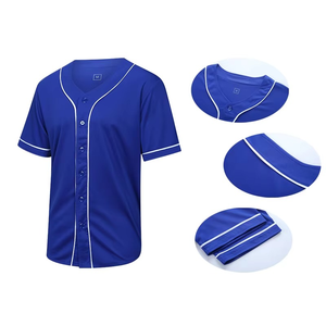 Maillot de baseball 100 % polyester respirant, gaufré, antibactérien, à manches courtes, avec nom d'équipe personnalisé, impression par sublimation, uniforme sportif - Product Image 3