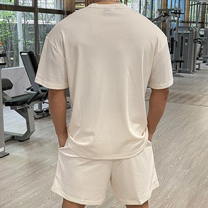 Men's Short Sleeved T-shirt Shorts Solid Color Casual Loose Sports Two-piece Set - Product Image 2