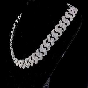 Nouveauté 2026 Collier Chaîne Maille Cubaine à Griffes en Moissanite VVS, Style Hip Hop Entièrement Sertie, en Argent Sterling 925, Bijou de Luxe, Cadeau de Mariage - Product Image 1