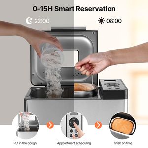 Macchina per il pane automatica da 19,5 libbre con teglia in ceramica antiaderente, impastatrice per pane senza glutine e integrale - Product Image 5