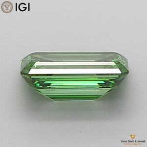 เพชร CVD ที่ได้รับการรับรองจาก IGI น้ำหนัก 1.50 กะรัต สีเขียวแฟนซีสดใส ความสะอาดระดับ VVS2 ทรงมรกต สำหรับแหวนโอกาสพิเศษ - Product Image 6