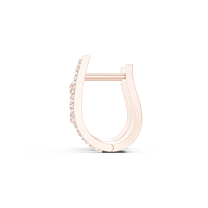 Boucles d'oreilles tendance pour femme en or rose 10K avec diamant de laboratoire 0,536 ct, taille brillant rond, de luxe - Product Image 3