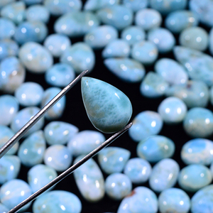 Lote al por mayor de cabujones de larimar natural, gemas sueltas de formas mixtas para la fabricación de joyas, con iridisencia azul certificada, 11x11x4mm - Product Image 4