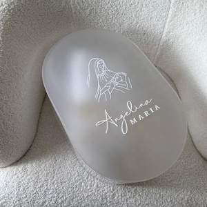 OEM tùy chỉnh rỗng hình bầu dục Frosted Saint <span class=keywords><strong>Acrylic</strong></span> Hộp với <span class=keywords><strong>Acrylic</strong></span> Tên - Product Image 2