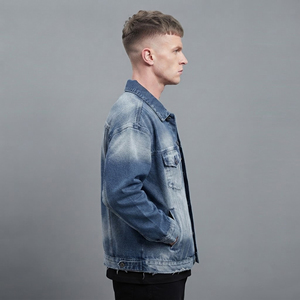 Top Trending Fully Vintage <b>Denim</b> <b>Jacket</b> for men's Winter casual wear <b>Custom</b> Chenille Embroidered Front Logo Windproof man <b>jacket</b> - Product Image 2