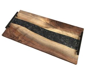 Bandeja de cama de servicio negra de madera y resina con bandeja ajustable de madera ecológica para MANGO de metal y producto de gran oferta - Product Image 1