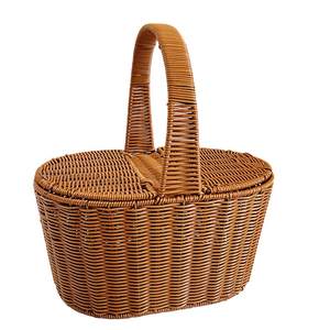 Panier de rangement en rotin tressé vietnamien de haute qualité 2026 pour fruits et légumes - Sac de pique-nique style récolte pour camping en extérieur - Product Image 1