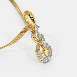 Collier pendentif étoile infinie en or jaune avec diamant de laboratoire - Product Image 3