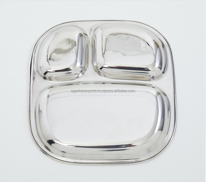 Assiette à dîner en acier inoxydable avec compartiments, en gros |   Acheteurs européens |   Logo de marque privée |   Fournisseur Fabricant - Product Image 1