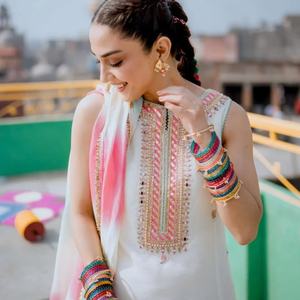 Premium Crystal Rhinestone Imitation Pearl <b>Bangles</b> <b>Set</b> High Polished Finish Elegant Ethnic Bridal Wedding Jewelry Fancy Designer - Product Image 4