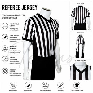 Camiseta de Árbitro para Hombre, Jersey de Árbitro de Baloncesto y Fútbol, 100% Poliéster, Camiseta de Fútbol, Camiseta Oficial de Árbitro para Hombre - Product Image 4