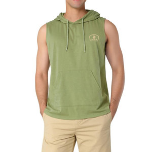 Hoodie sans manches personnalisé pour homme 2026 – Couleur unie, style décontracté, pull sans manches pour hommes - Product Image 1